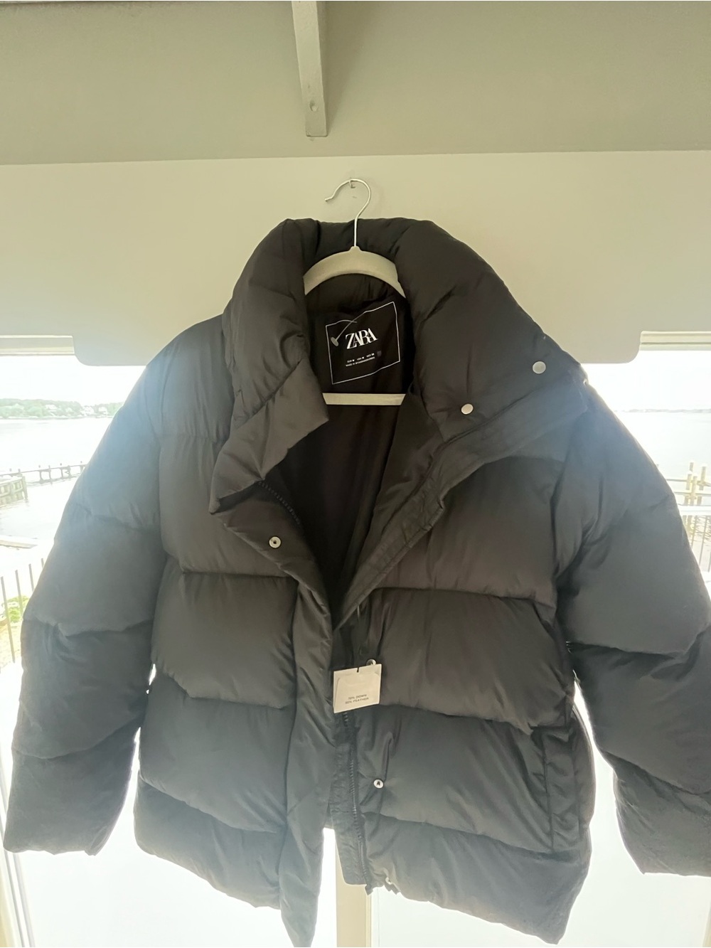 Zara Black Women's Oversized Puffer Jacket